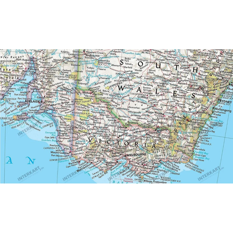 National Geographic Mapa kontynentalna Australia, polityczny