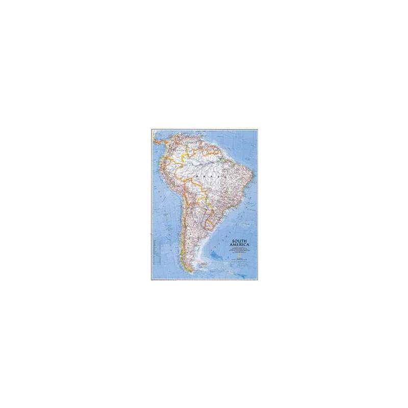 National Geographic Mapa kontynentalna Ameryka Południowa, polityczny