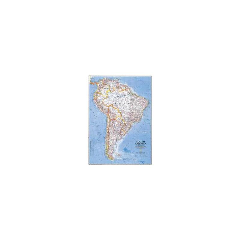 National Geographic Mapa kontynentalna Ameryka Południowa, polityczny, duża