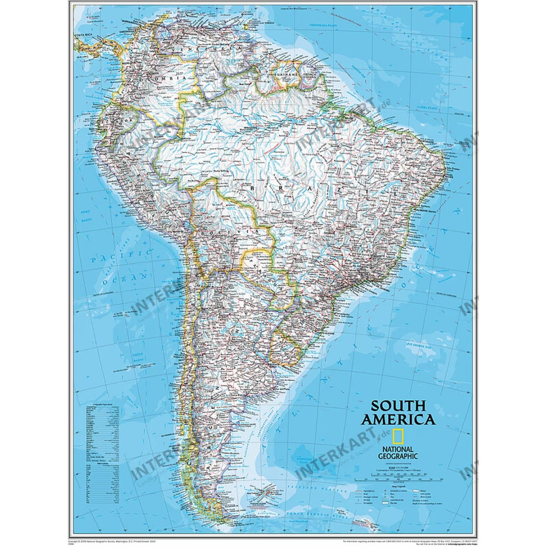 National Geographic Mapa kontynentalna Ameryka Południowa polityczna (91 x 117 cm)