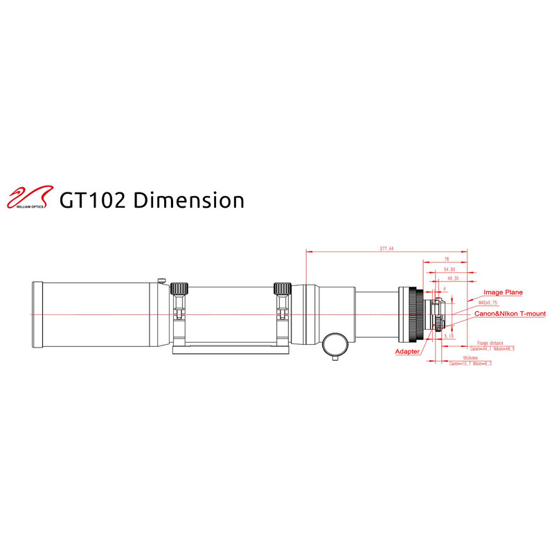 William Optics Refraktor apochromatyczny AP 102/703 Gran Turismo GT 102 OTA Set