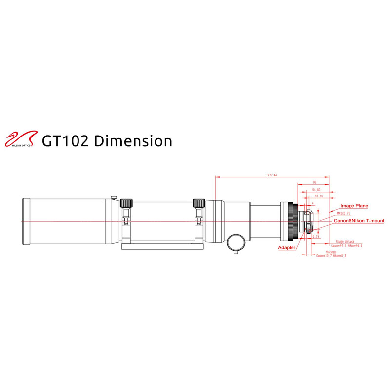 William Optics Refraktor apochromatyczny  AP 102/703 Gran Turismo GT 102 OTA Set