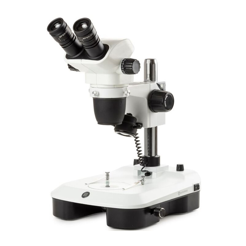 Euromex Mikroskop stereoskopowy zoom NZ.1702-M, 6.5-55x, Säule,  Auf-u. Durchlicht, bino, Spiegel f. Dunkelfeld, Embryologie
