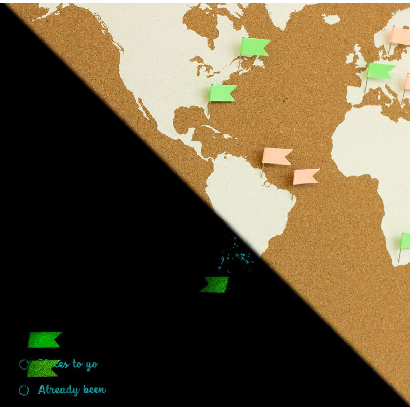 Miss Wood Mapa świata Woody Map Fluor L