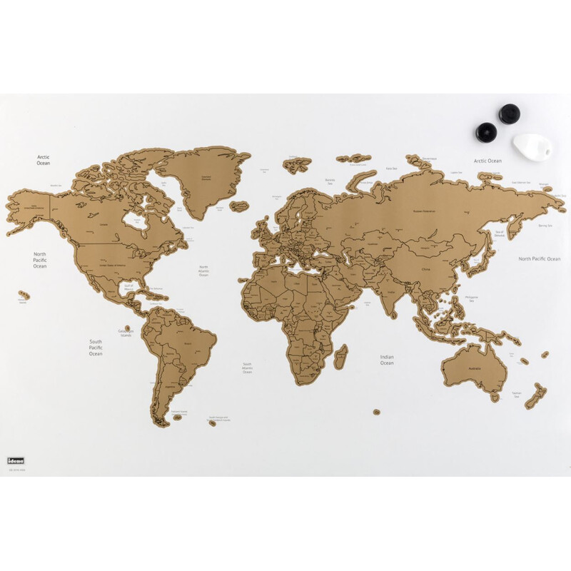 Idena Mapa świata Magnetic World Map for Scratching off and Pinning