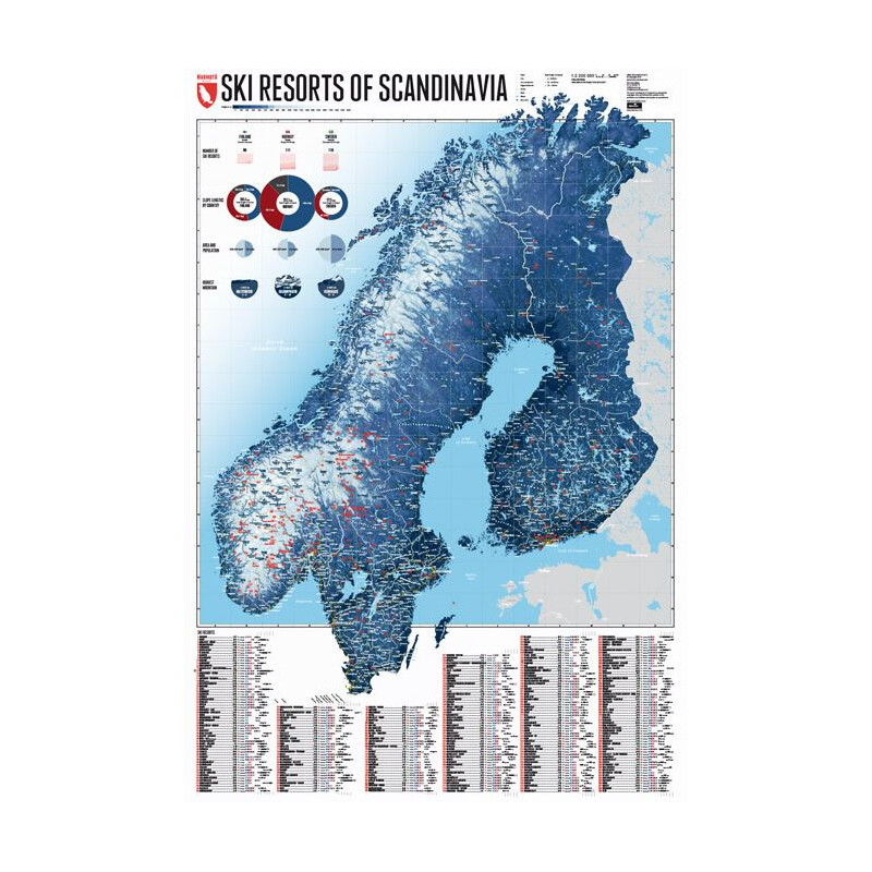 Marmota Maps Mapa regionalna Ski Resorts of Scandinavia