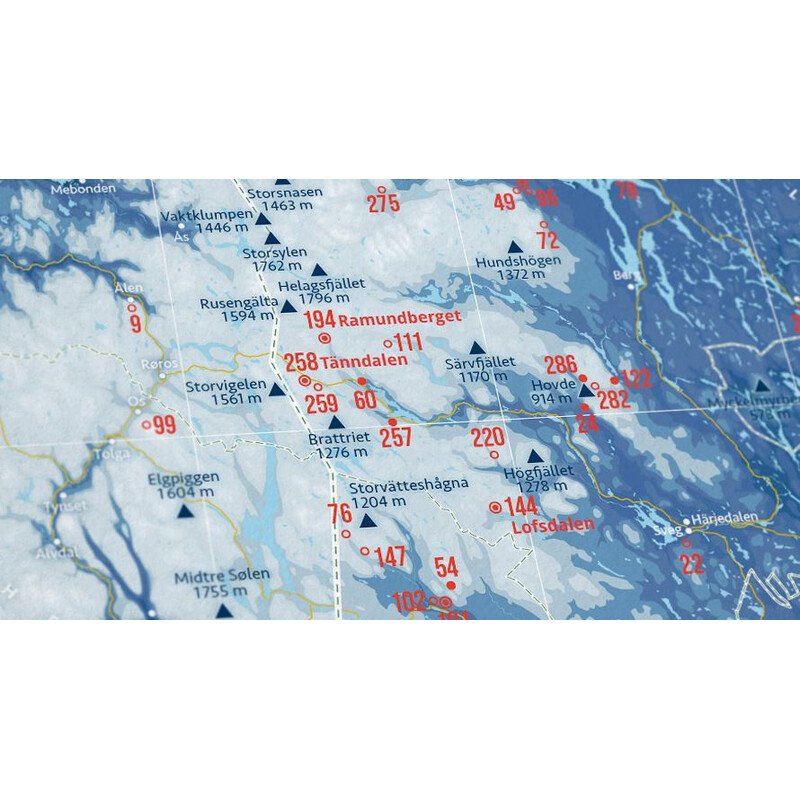 Marmota Maps Mapa regionalna Ski Resorts of Scandinavia