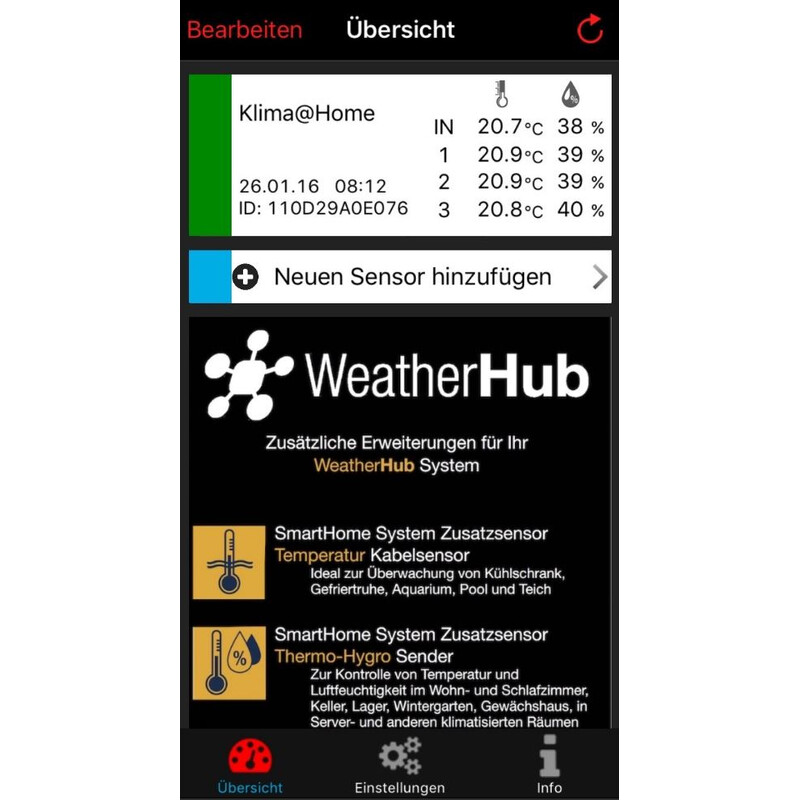 TFA Stacja meteo WeatherHub Starter-Set with wireless thermo and hygro meter