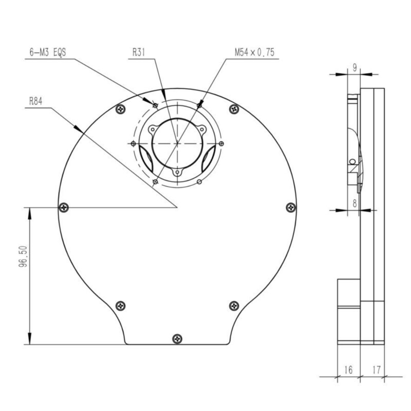 QHY Koło filtrujące CFW3M-US 7x 36 mm