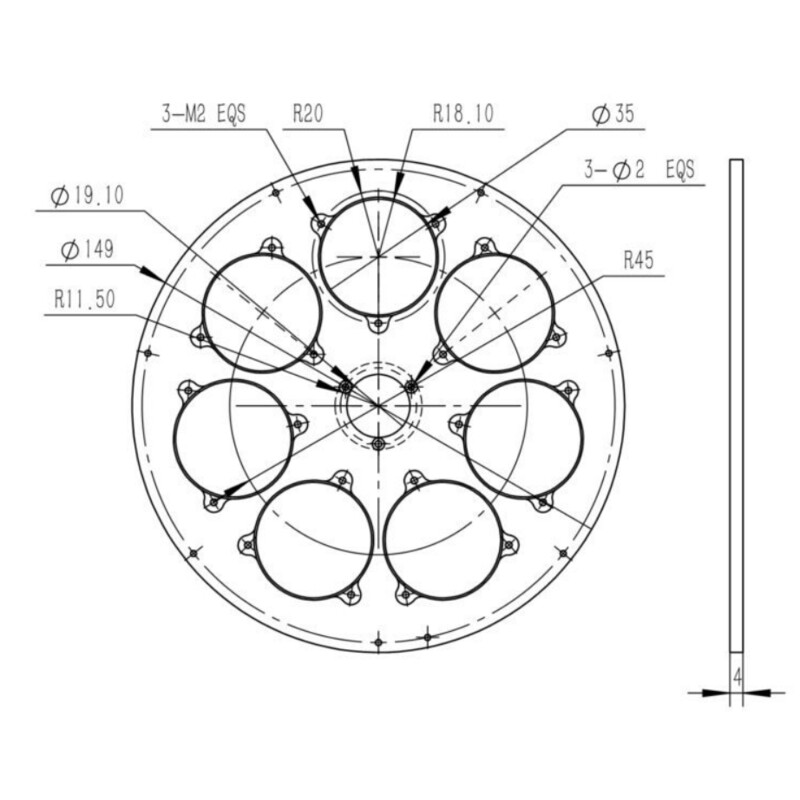 QHY Koło filtrujące CFW3M-US 7x 36 mm