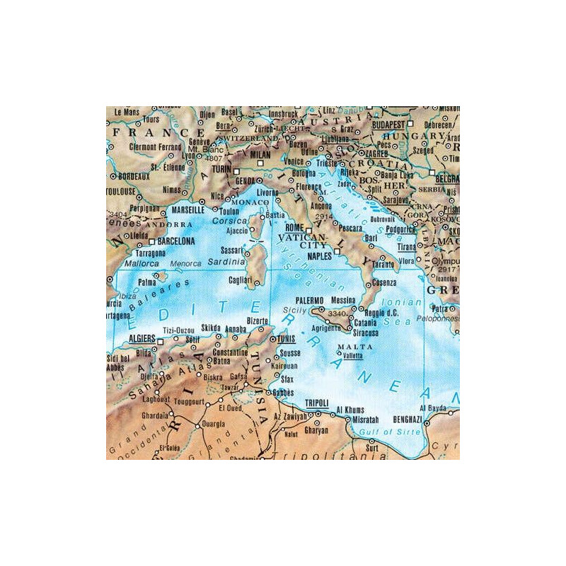 freytag & berndt Mapa świata fizyczne (175 x 121 cm)