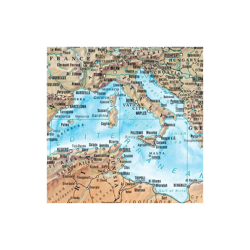 freytag & berndt Mapa świata physisch (175 x 121 cm)
