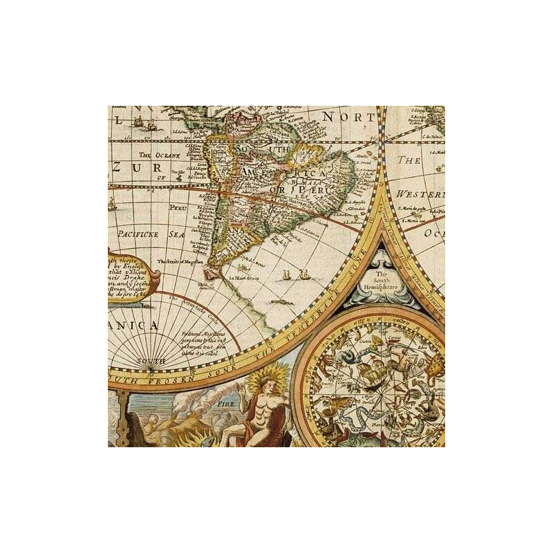 freytag & berndt Mapa świata Antik John Speed 1651 (91 x 69 cm)