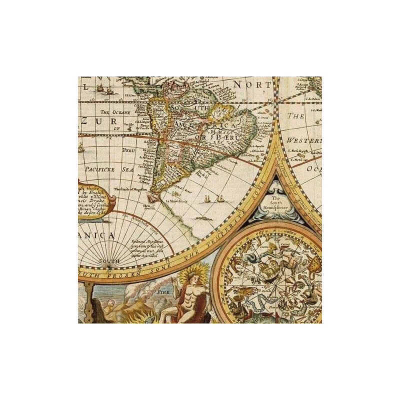 freytag & berndt Mapa świata Antyczny John Speed 1651 (91 x 69 cm)