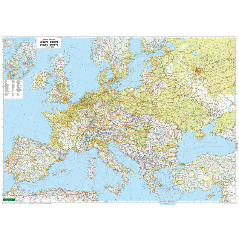 freytag & berndt Mapa kontynentalna Europe political with metal bars
