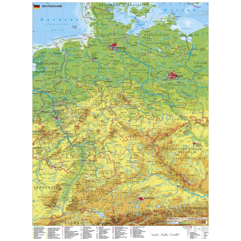 Stiefel Mapa Germany with UNESCO World Heritage Sites and metal bars