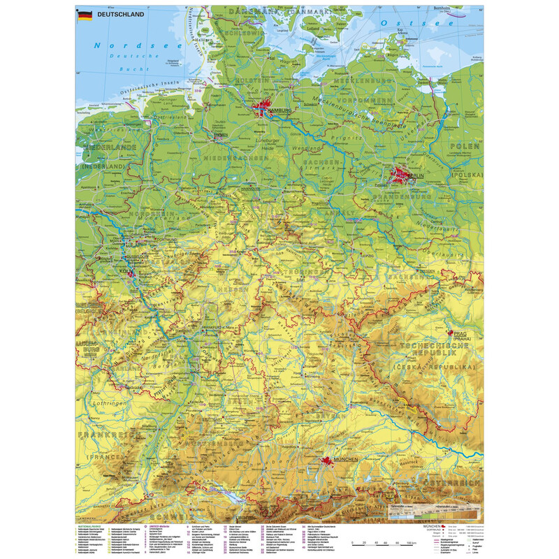 Stiefel Mapa Niemcy z miejscami światowego dziedzictwa UNESCO