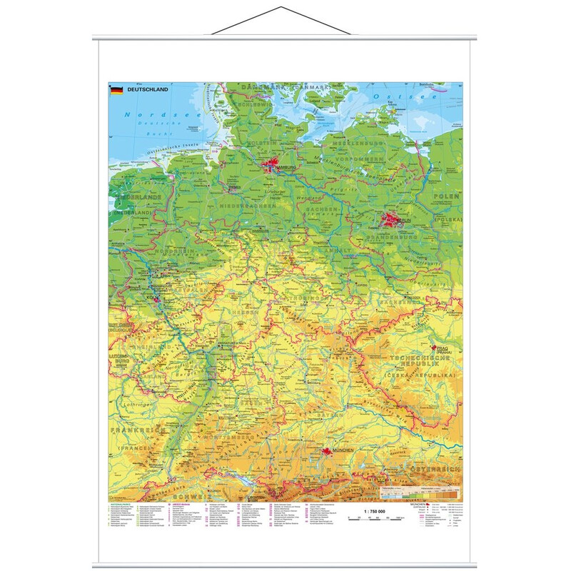 Stiefel Mapa Niemcy z miejscami światowego dziedzictwa UNESCO z metalowymi paskami