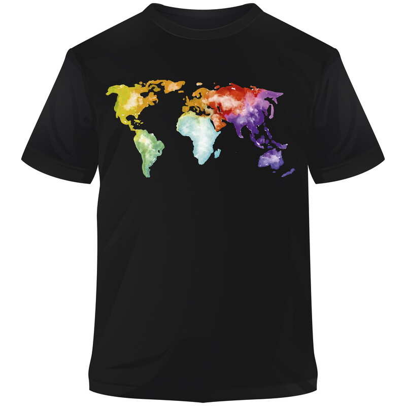 Stiefel T-Shirt Świat jest kolorowy akwarela XL