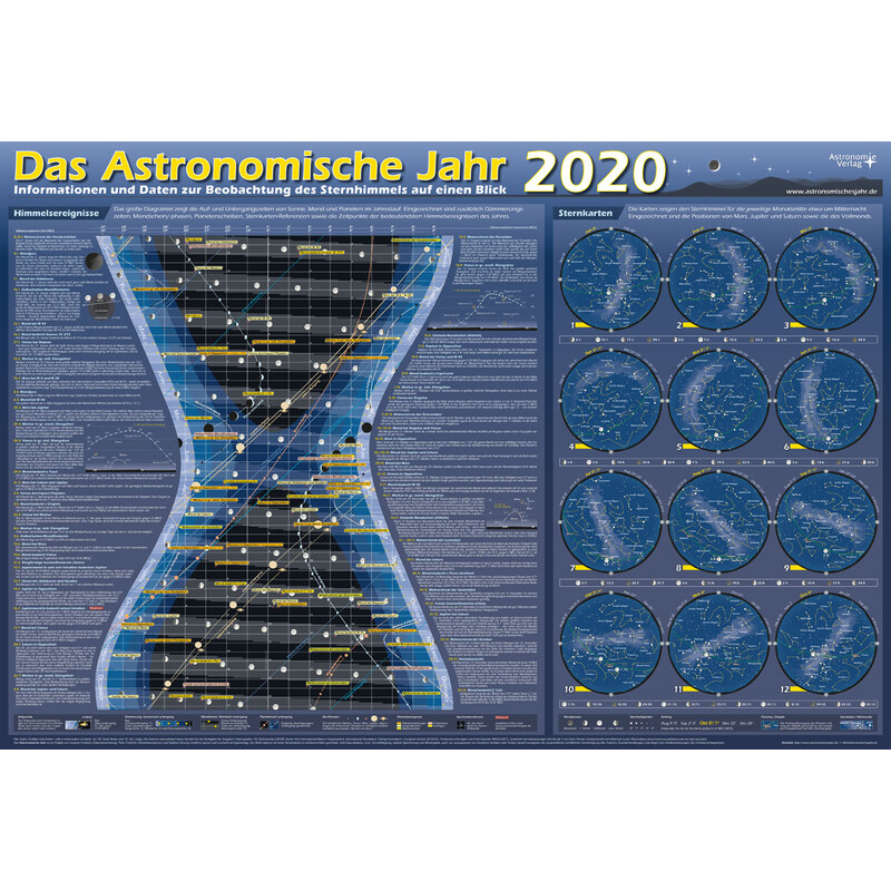 Astronomie-Verlag Plakaty Das Astronomische Jahr 2020