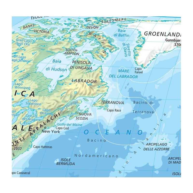 Libreria Geografica Mapa świata Planisfero fisico e politico