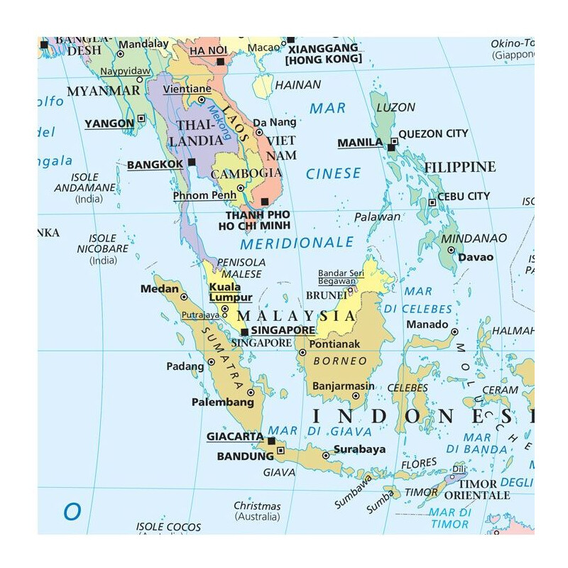 Libreria Geografica Mapa świata Planisfero fisico e politico