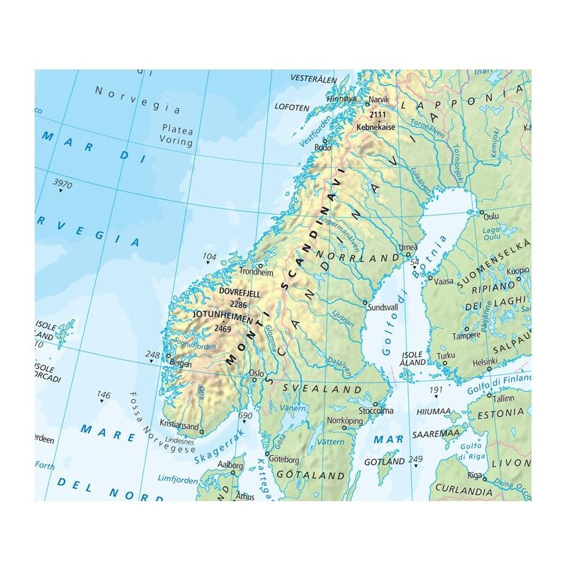 Libreria Geografica Mapa kontynentalna Europa fisica e politica