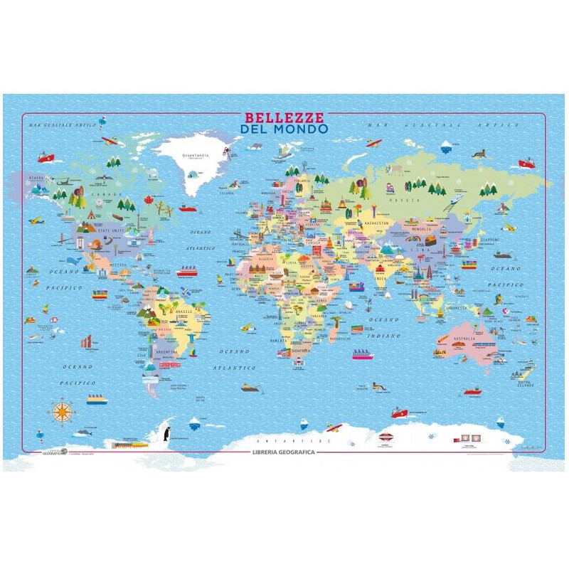 Libreria Geografica Mapa świata Bellezze del Mondo