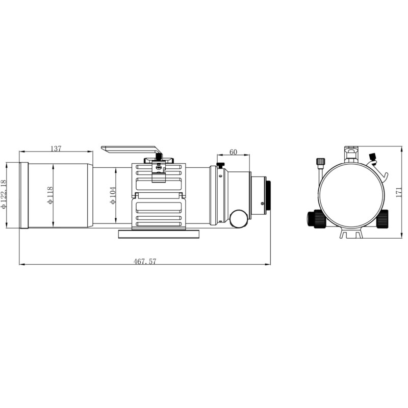 Omegon Refraktor apochromatyczny  Pro APO AP 94/517 Triplet ED OTA