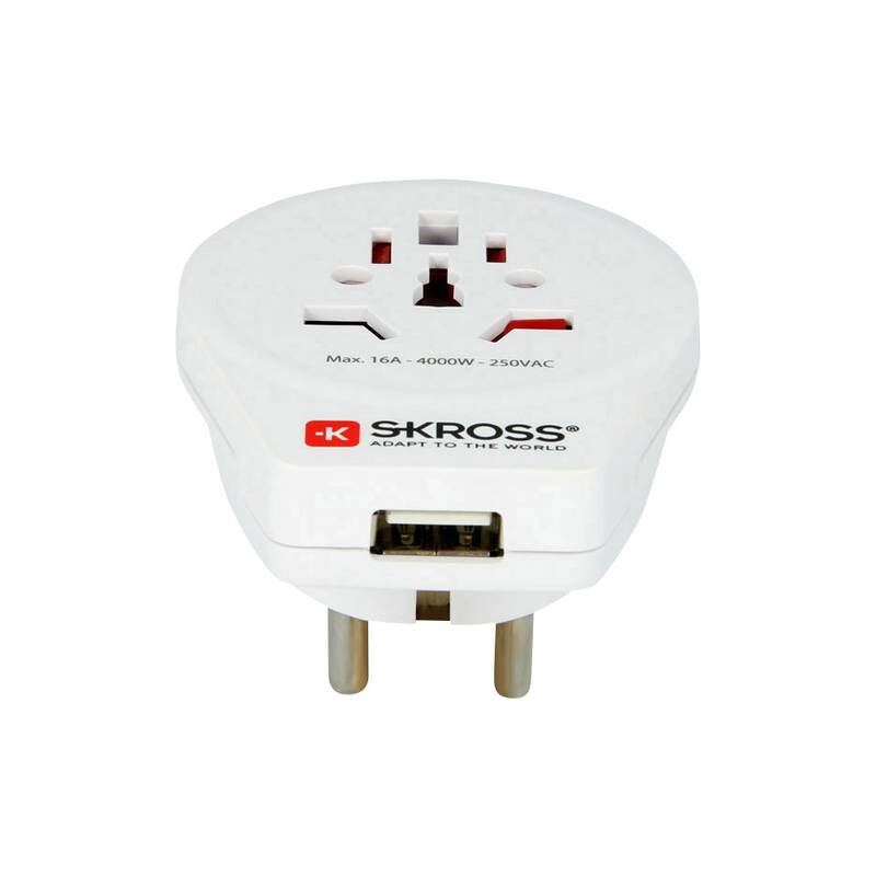 Skross Zasilacz sieciowy Adapter podróżny World to Europe z USB