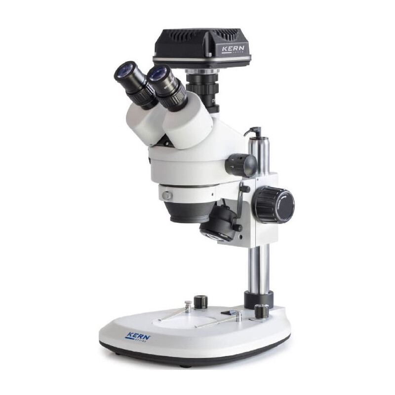 Kern Mikroskop OZL 466C832, Greenough, Säule, 7-45x, 10x/20, Auf-Durchlicht, Ringl., 3W LED, Kamera 5MP, USB 3.0