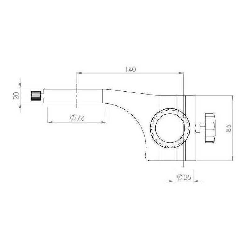 Kern Mikroskop stereoskopowy zoom OZM 912, bino, 7x-45x, HSWF 10x23 mm, Statyw, pojedyncze ramię (430 mm x 385 mm) z blatem, Oświetlenie pierścieniowe LED 4,5 W