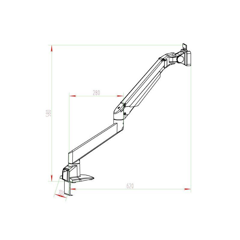 Kern Mikroskop stereoskopowy zoom OZM 982, bino 7-45x, HSWF 10x23 mm, ramię metalowe, sprężyna, zacisk stołowy, lampa pierścieniowa LED 4,5W