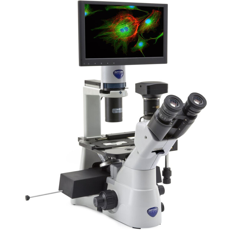 Optika Mikroskop odwrócony IM-3LD4D, 6MP, display, trino, IOS U-PLAN F, LED-FLUO,