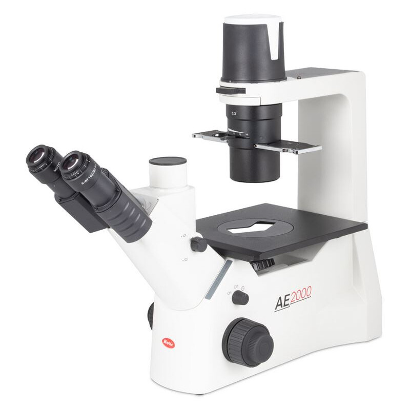 Motic Mikroskop odwrócony AE2000 trino, infinity, 40x-200x, phase, Hal, 30W