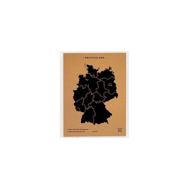 Miss Wood Mapa Woody Map Countries Deutschland Cork L black (60 x 45 cm)