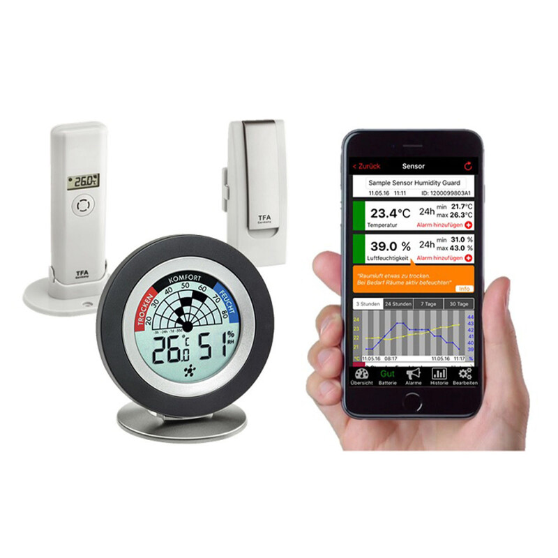 TFA Stacja meteo Zestaw do monitorowania klimatu w pomieszczeniach z zaleceniami dotyczącymi wentylacji WEATHERHUB COSY RADAR