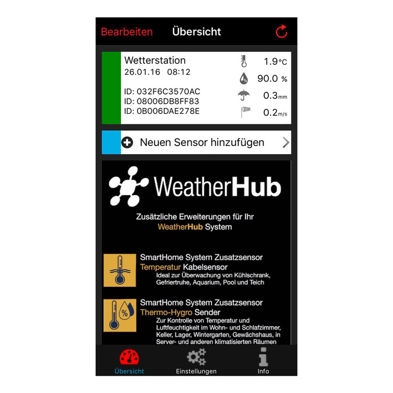 TFA Stacja meteo Wetterstation-Set mit Klima, Regen & Windsender WEATHERHUB