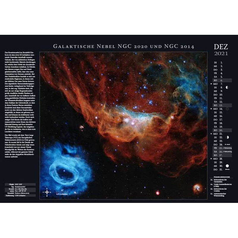 Astronomie-Verlag Kalendarze Weltraum-Kalender 2021