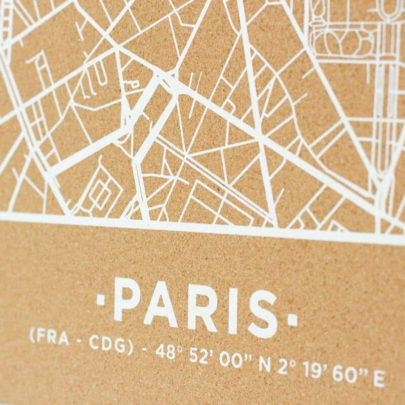 Miss Wood Mapa regionalna Woody Map Natural Paris XL White