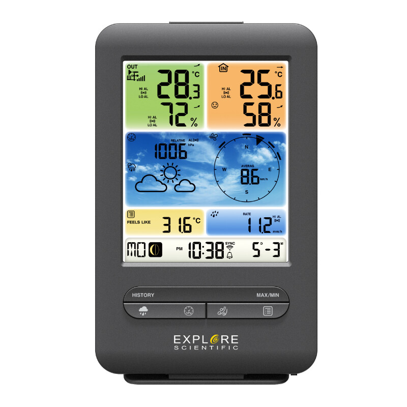 Explore Scientific Stacja meteo Centrum pogodowe WLAN z profesjonalnym czujnikiem 5 w 1 V