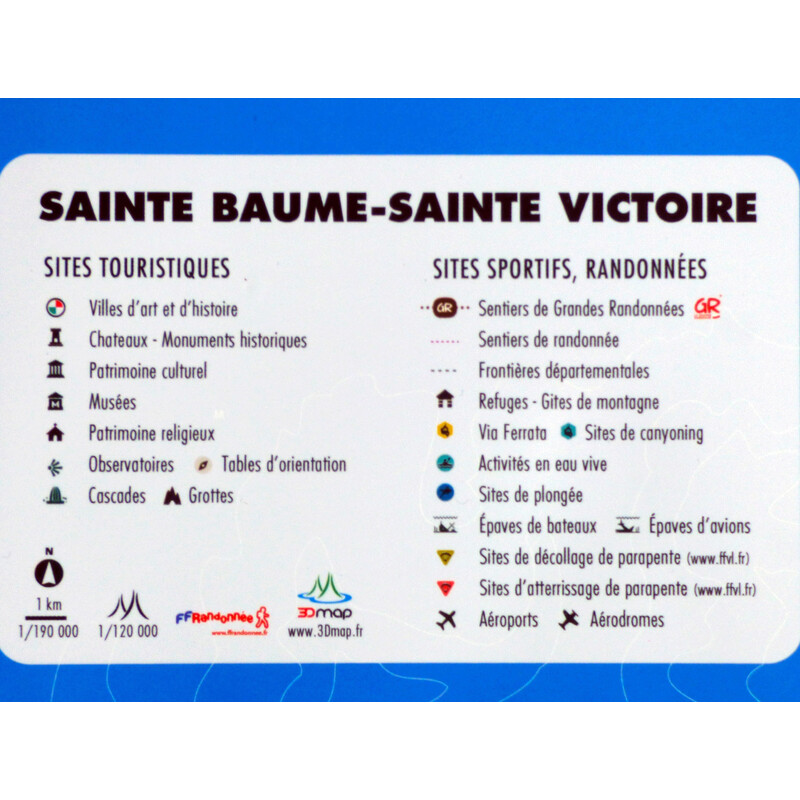 3Dmap Mapa regionalna Sainte-Victoire et Sainte-Baume