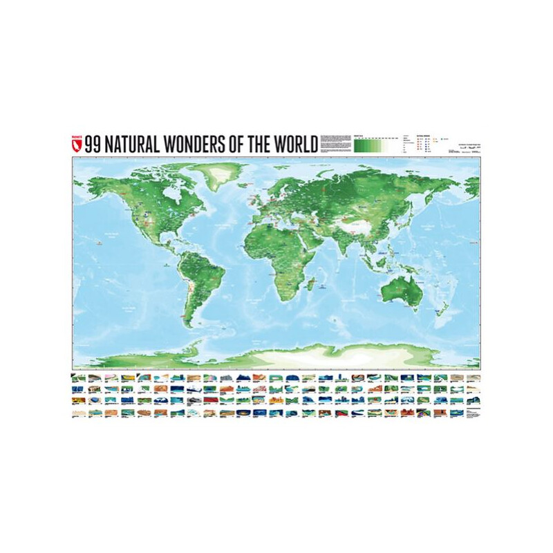 Marmota Maps Mapa świata 99 Naturral Wonders (100x70)