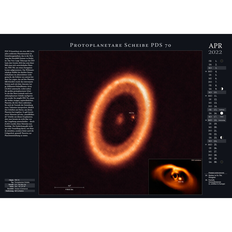 Astronomie-Verlag Kalendarze Weltraum-Kalender 2022