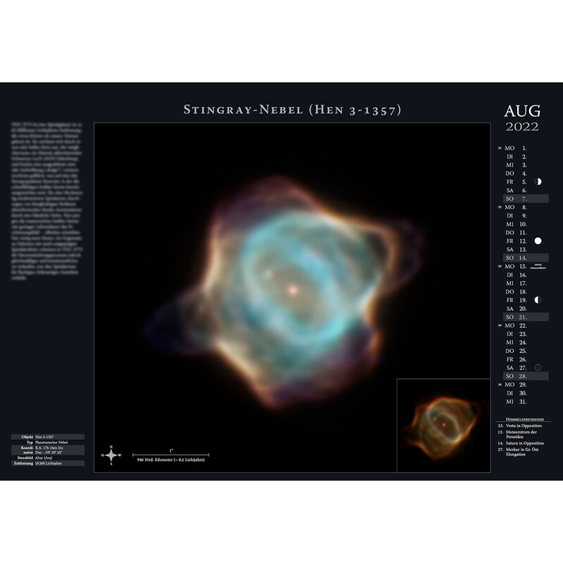 Astronomie-Verlag Kalendarze Weltraum-Kalender 2022