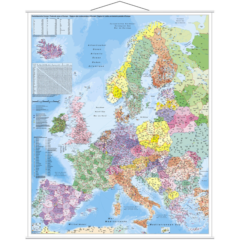 Stiefel Mapa kontynentalna Kod pocztowy Europy (97 x 119 cm)