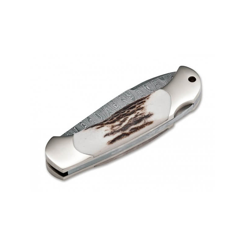 Böker Noże Scout Spearpoint Staghorn Damascus