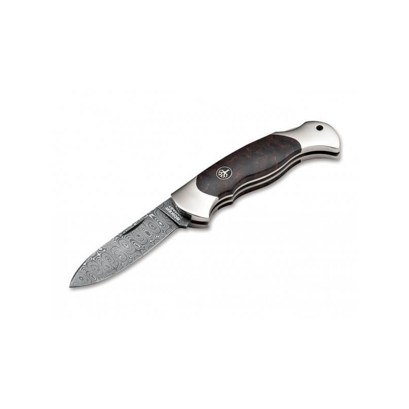 Böker Noże Scout Spearpoint Burl Birch Damascus