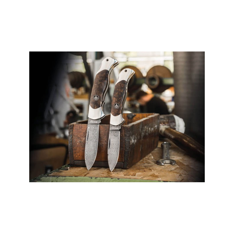 Böker Noże Scout Spearpoint Burl Birch Damascus