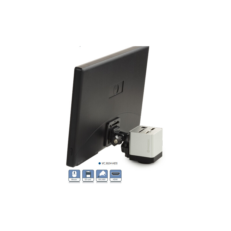 Euromex Aparat fotograficzny HD-Mini z ekranem, VC.3024-HDS, kolorowy, CMOS, 1/2.8, 2MP, HDMI